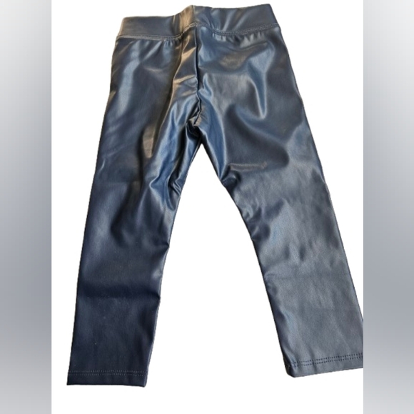 Crewcuts Girls Faux Leather Leggings, 3, Navy Blue - Picture 3 of 7